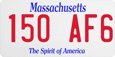 MA license plate 150AF6