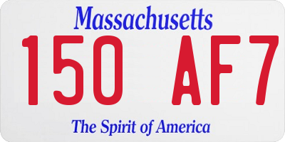 MA license plate 150AF7