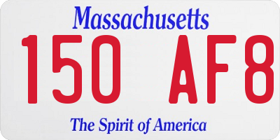 MA license plate 150AF8