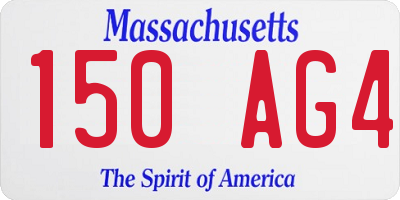 MA license plate 150AG4