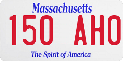 MA license plate 150AH0