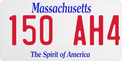 MA license plate 150AH4
