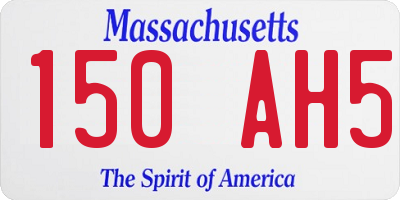 MA license plate 150AH5