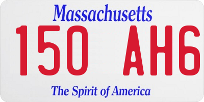 MA license plate 150AH6