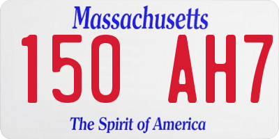MA license plate 150AH7