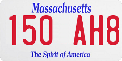 MA license plate 150AH8