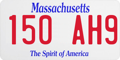 MA license plate 150AH9