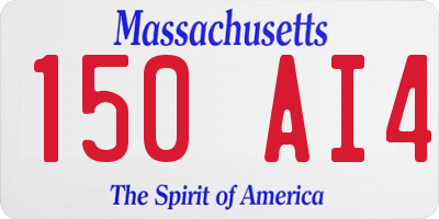 MA license plate 150AI4