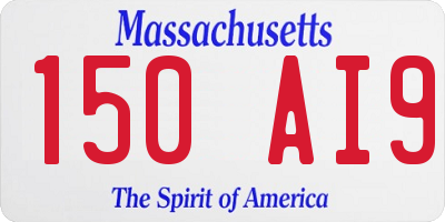 MA license plate 150AI9