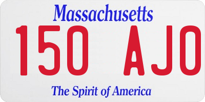 MA license plate 150AJ0