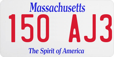 MA license plate 150AJ3