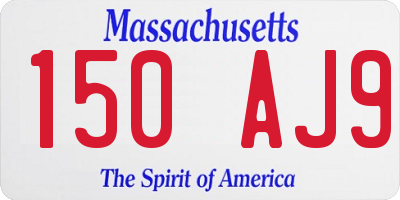 MA license plate 150AJ9