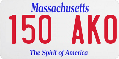 MA license plate 150AK0