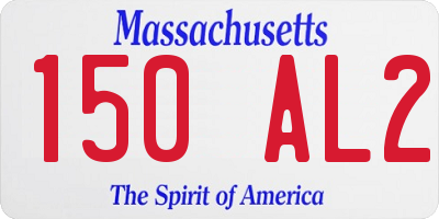 MA license plate 150AL2