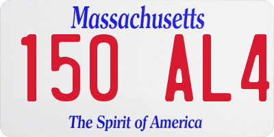 MA license plate 150AL4