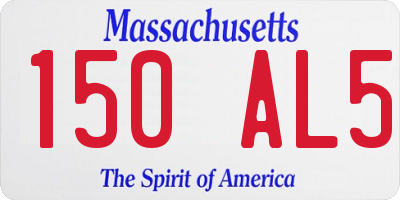 MA license plate 150AL5