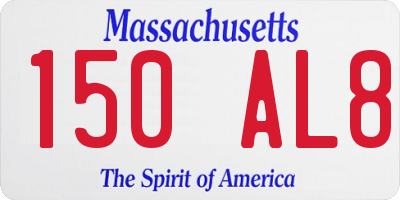 MA license plate 150AL8
