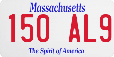 MA license plate 150AL9
