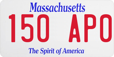 MA license plate 150AP0