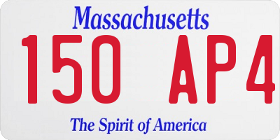 MA license plate 150AP4