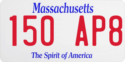 MA license plate 150AP8