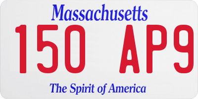 MA license plate 150AP9