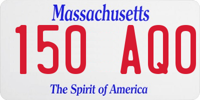 MA license plate 150AQ0