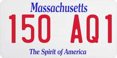MA license plate 150AQ1