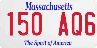 MA license plate 150AQ6