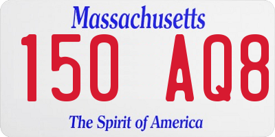 MA license plate 150AQ8