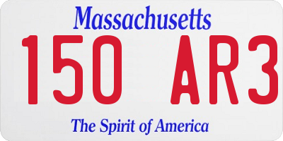 MA license plate 150AR3
