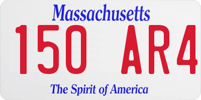 MA license plate 150AR4