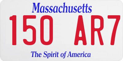 MA license plate 150AR7