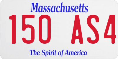 MA license plate 150AS4