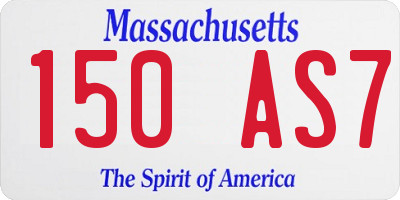 MA license plate 150AS7