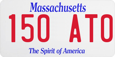MA license plate 150AT0