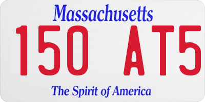 MA license plate 150AT5