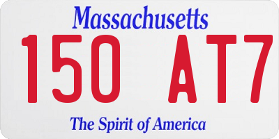 MA license plate 150AT7