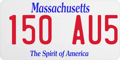 MA license plate 150AU5