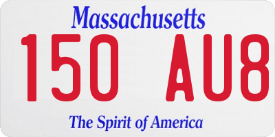 MA license plate 150AU8