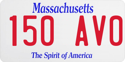 MA license plate 150AV0