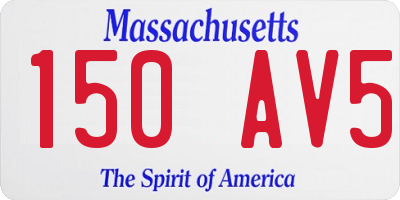 MA license plate 150AV5
