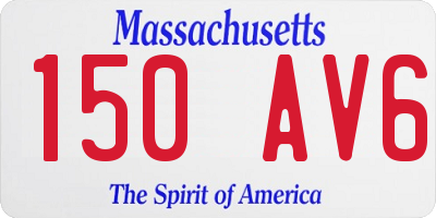 MA license plate 150AV6