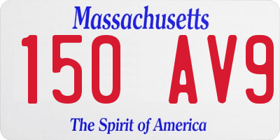 MA license plate 150AV9