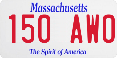 MA license plate 150AW0