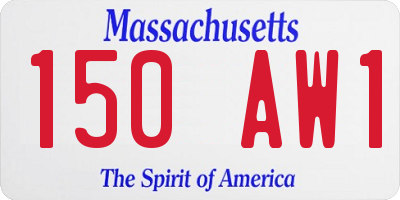 MA license plate 150AW1