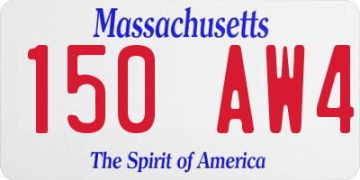 MA license plate 150AW4