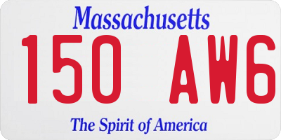 MA license plate 150AW6