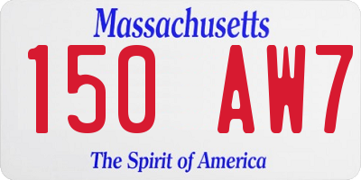 MA license plate 150AW7