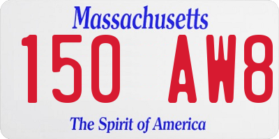 MA license plate 150AW8